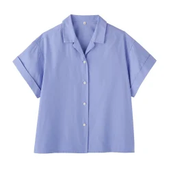 Chemises^Muji Chemise à manches courtes en popeline de coton biologique pour femme