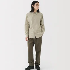 Chemises^Muji Chemise à manches longues en coton lavé homme