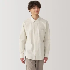 Chemises^Muji Chemise à manches longues en coton lavé homme