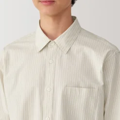 Chemises^Muji Chemise à manches longues en coton lavé homme