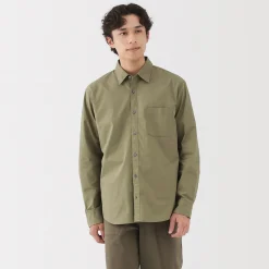 Chemises^Muji Chemise à manches longues en coton lavé homme