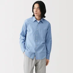 Chemises^Muji Chemise à manches longues en coton lavé homme