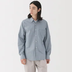 Chemises^Muji Chemise à manches longues en coton lavé homme