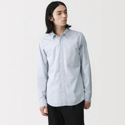 Chemises^Muji Chemise à manches longues en coton lavé homme
