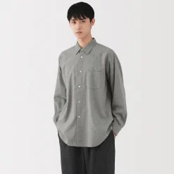 Chemises^Muji Chemise en coton brossé pour homme