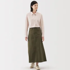 Chemises^Muji Chemise en coton délavé à mailles larges pour femme