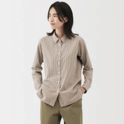 Chemises^Muji Chemise en coton délavé à mailles larges pour femme