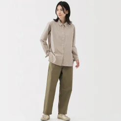 Chemises^Muji Chemise en coton délavé à mailles larges pour femme