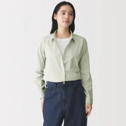 Chemises^Muji Chemise en coton délavé à mailles larges pour femme