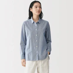 Chemises^Muji Chemise en coton délavé à mailles larges pour femme