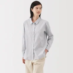 Chemises^Muji Chemise en coton délavé à mailles larges pour femme