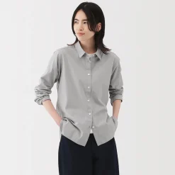 Chemises^Muji Chemise en coton délavé à mailles larges pour femme