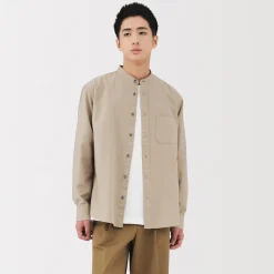 Chemises^Muji Chemise en coton Oxford lavé col officier pour homme