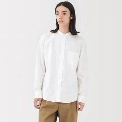 Chemises^Muji Chemise en coton Oxford lavé col officier pour homme