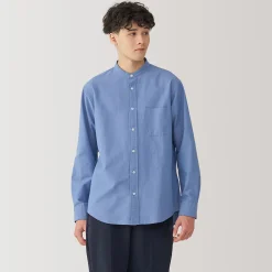 Chemises^Muji Chemise en coton Oxford lavé col officier pour homme