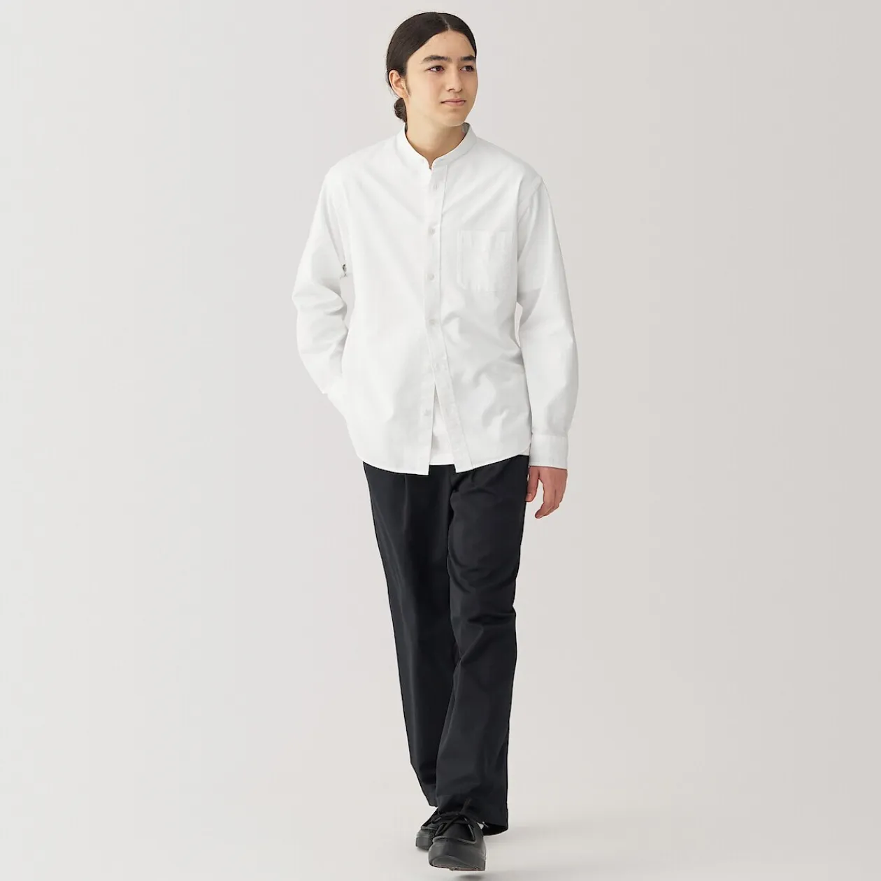 Chemises^Muji Chemise en coton Oxford lavé col officier homme