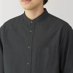 Chemises^Muji Chemise en coton Oxford lavé col officier homme