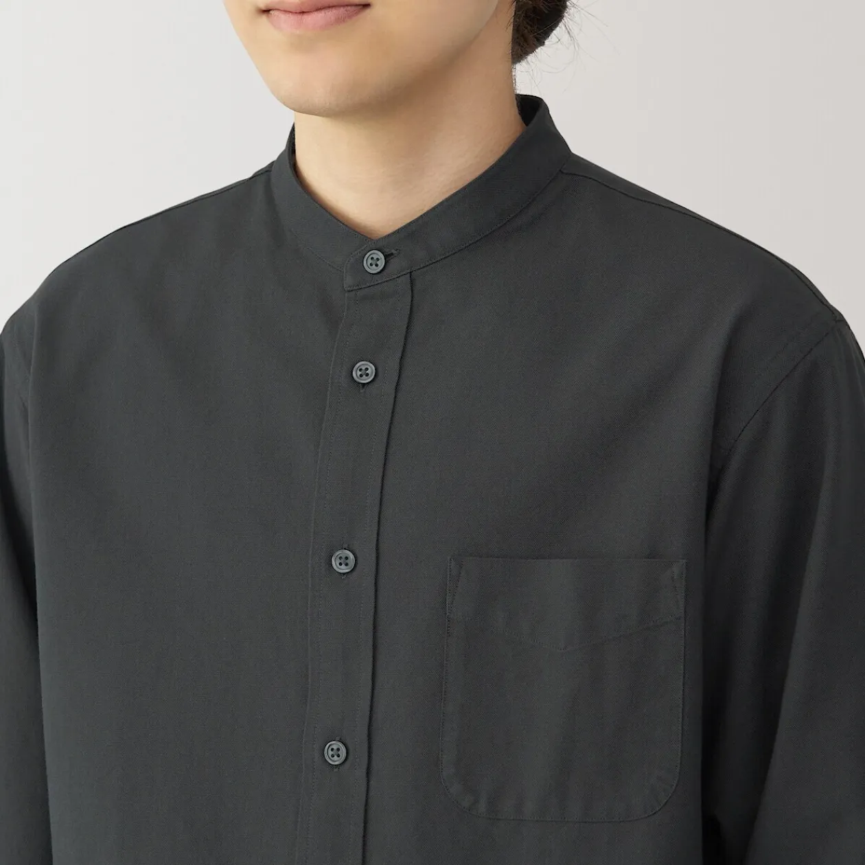 Chemises^Muji Chemise en coton Oxford lavé col officier homme