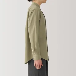 Chemises^Muji Chemise en coton Oxford lavé col officier homme