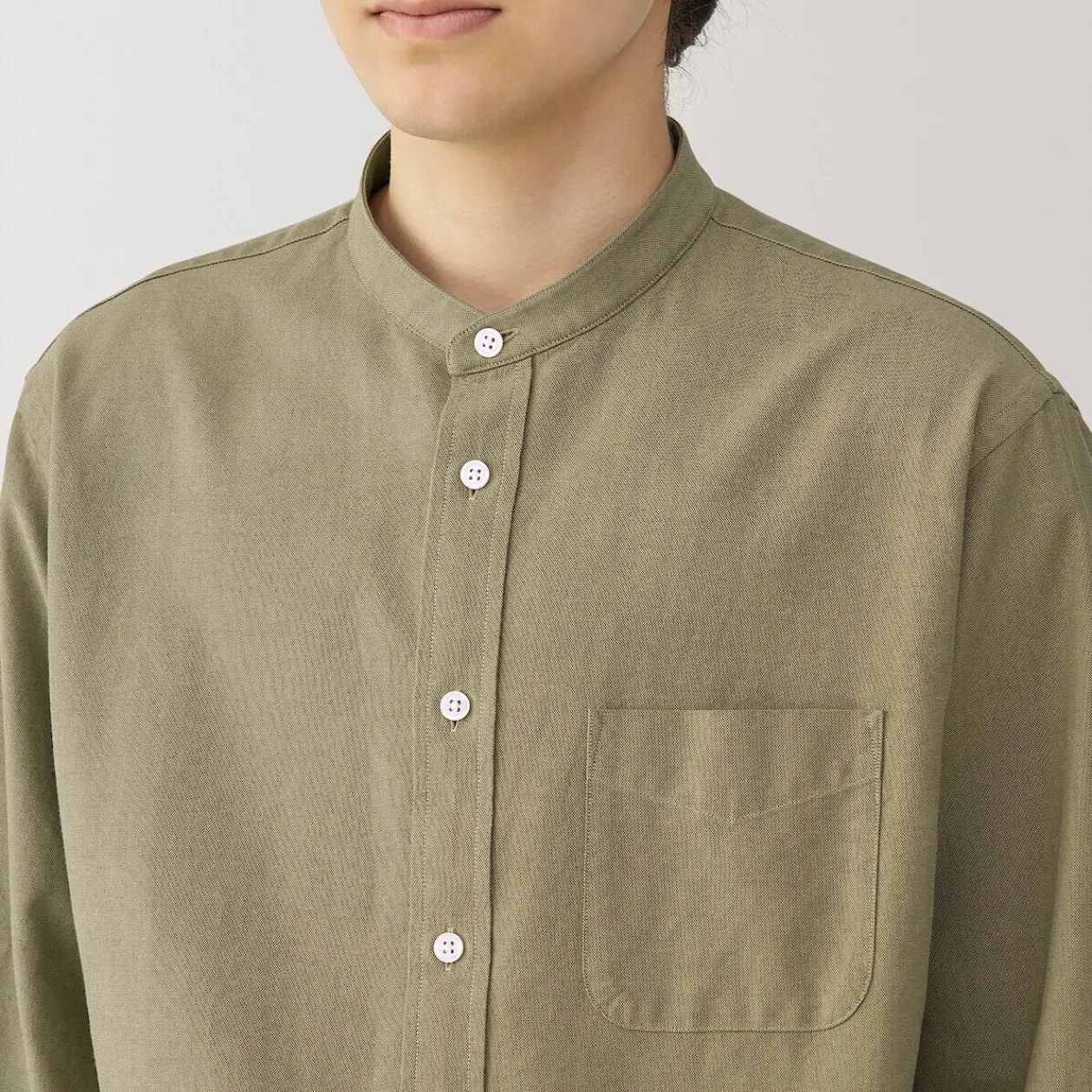 Chemises^Muji Chemise en coton Oxford lavé col officier homme