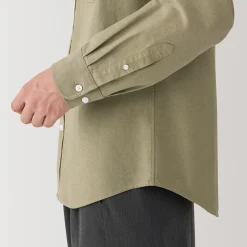 Chemises^Muji Chemise en coton Oxford lavé col officier homme