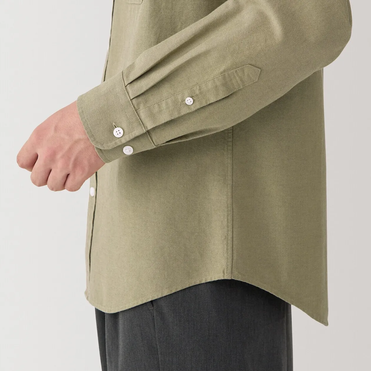 Chemises^Muji Chemise en coton Oxford lavé col officier homme