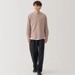 Chemises^Muji Chemise en coton Oxford lavé col officier homme