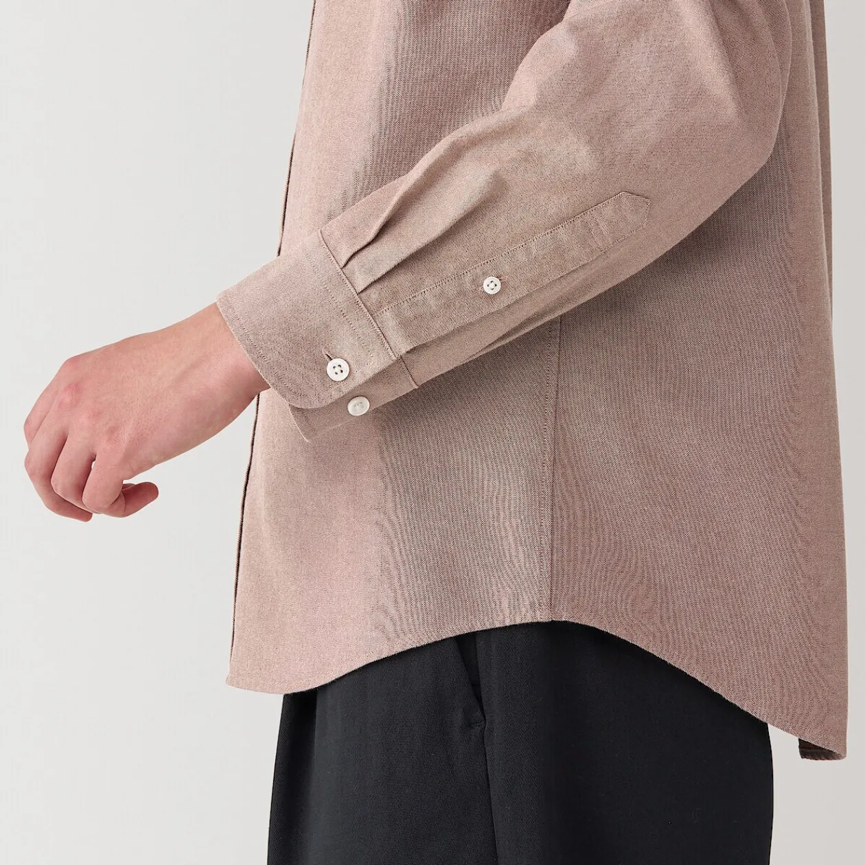 Chemises^Muji Chemise en coton Oxford lavé col officier homme