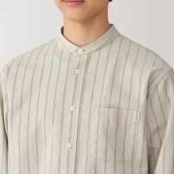 Chemises^Muji Chemise en coton Oxford lavé col officier homme