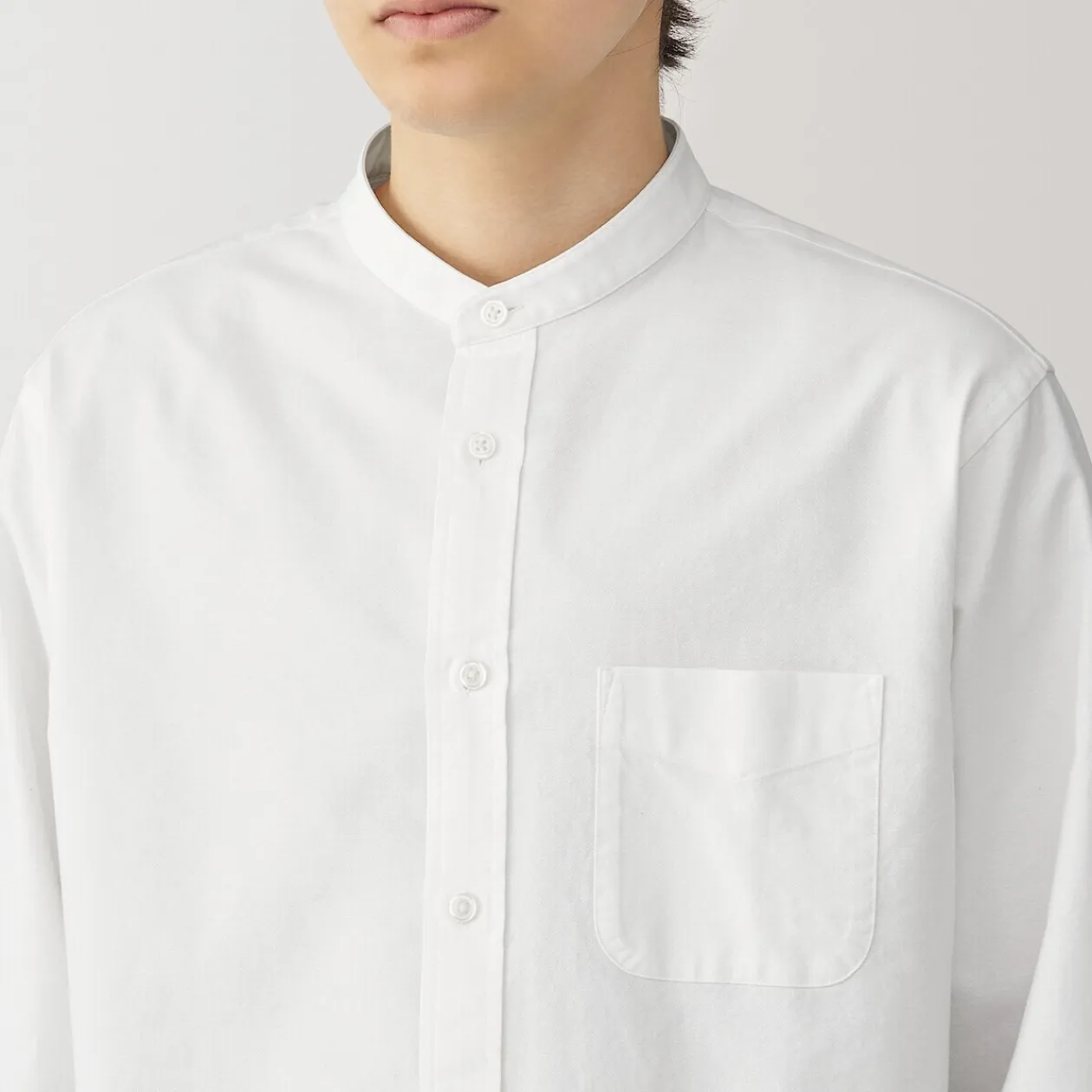 Chemises^Muji Chemise en coton Oxford lavé col officier homme