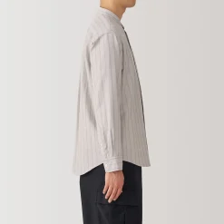 Chemises^Muji Chemise en coton Oxford lavé col officier homme