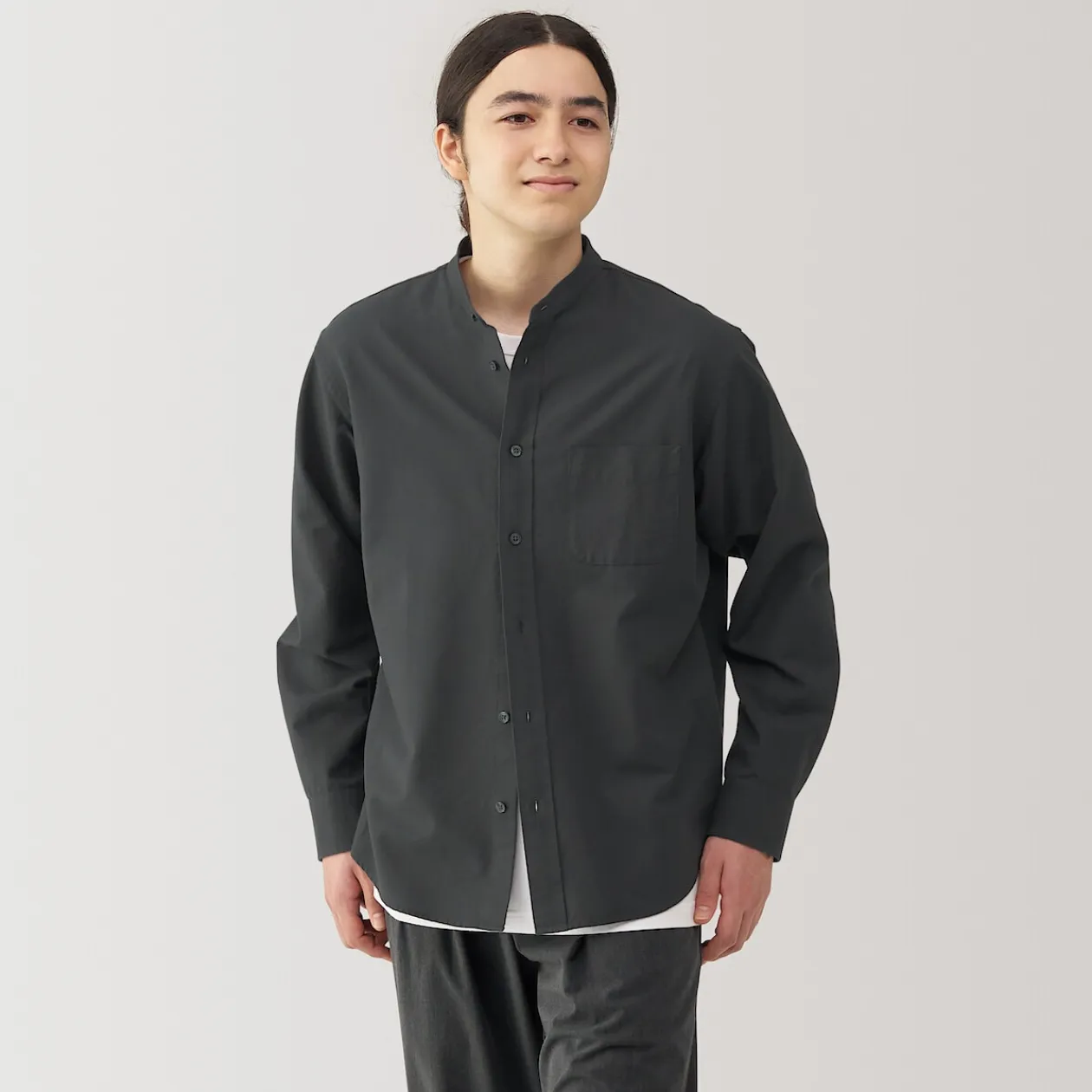 Chemises^Muji Chemise en coton Oxford lavé col officier homme