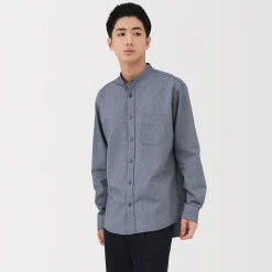 Chemises^Muji Chemise en coton Oxford lavé col officier pour homme