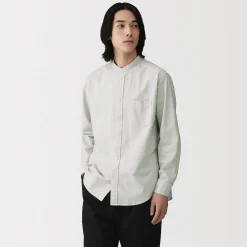 Chemises^Muji Chemise en coton Oxford lavé col officier pour homme