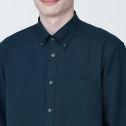 Chemises^Muji Chemise en coton Oxford lavé col boutonné homme