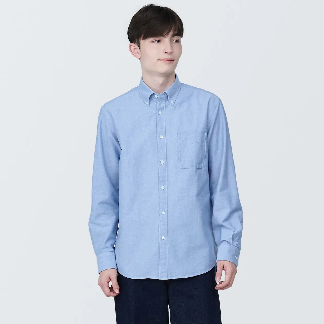 Chemises^Muji Chemise en coton Oxford lavé col boutonné homme
