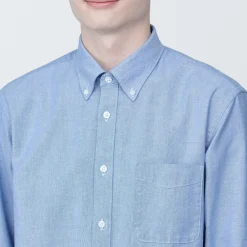 Chemises^Muji Chemise en coton Oxford lavé col boutonné homme