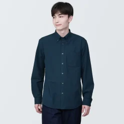 Chemises^Muji Chemise en coton Oxford lavé col boutonné homme