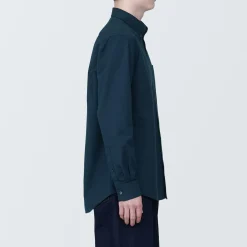 Chemises^Muji Chemise en coton Oxford lavé col boutonné homme