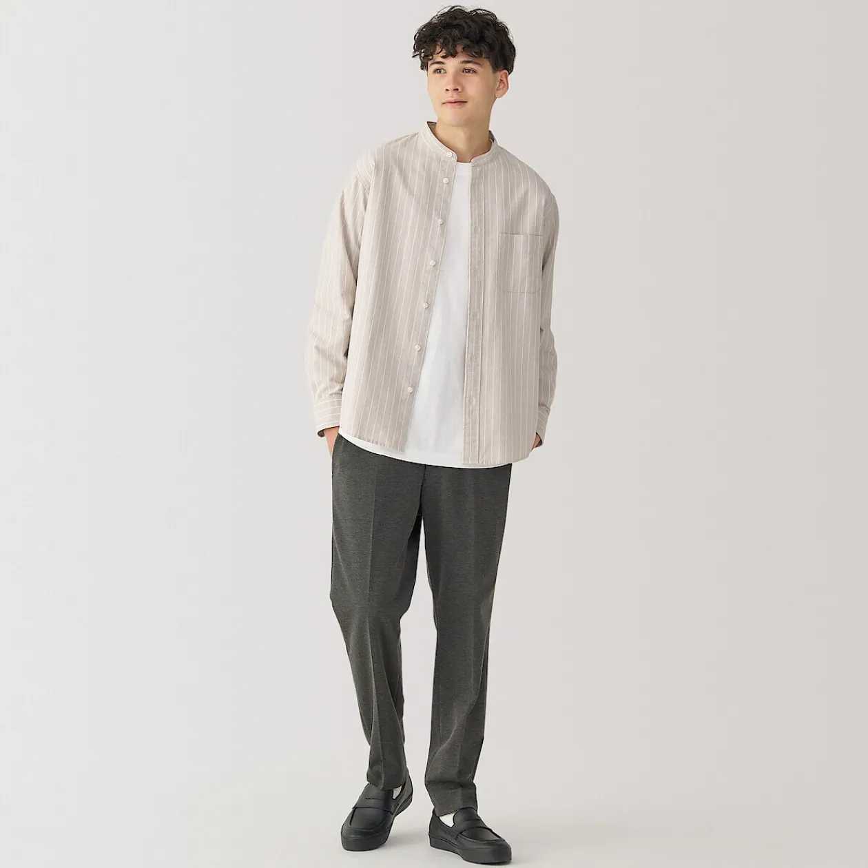 Chemises^Muji Chemise en coton Oxford lavé col officier pour homme…