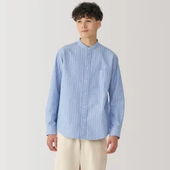 Chemises^Muji Chemise en coton Oxford lavé col officier pour homme…