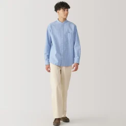 Chemises^Muji Chemise en coton Oxford lavé col officier pour homme…