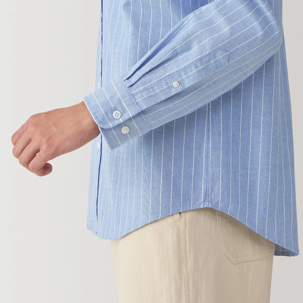 Chemises^Muji Chemise en coton Oxford lavé col officier pour homme…