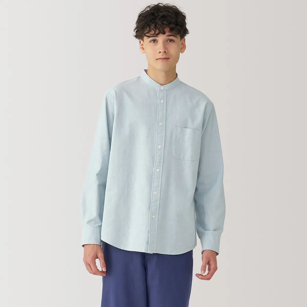 Chemises^Muji Chemise en coton Oxford lavé col officier pour homme…