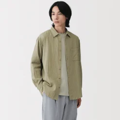 Chemises^Muji Chemise en double gaze en mélange de kapok pour homme