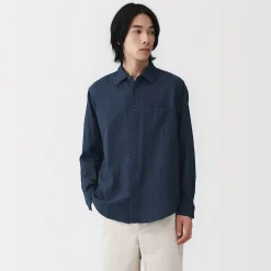 Chemises^Muji Chemise en double gaze en mélange de kapok pour homme