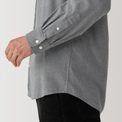 Chemises^Muji Chemise en flanelle col officier pour homme