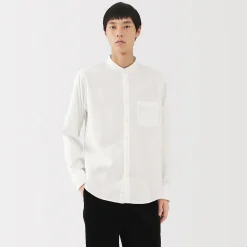 Chemises^Muji Chemise en flanelle col officier pour homme