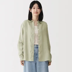 Chemises^Muji Chemise en lin lavé pour femme