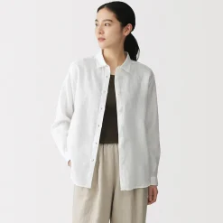 Chemises^Muji Chemise en lin lavé pour femme
